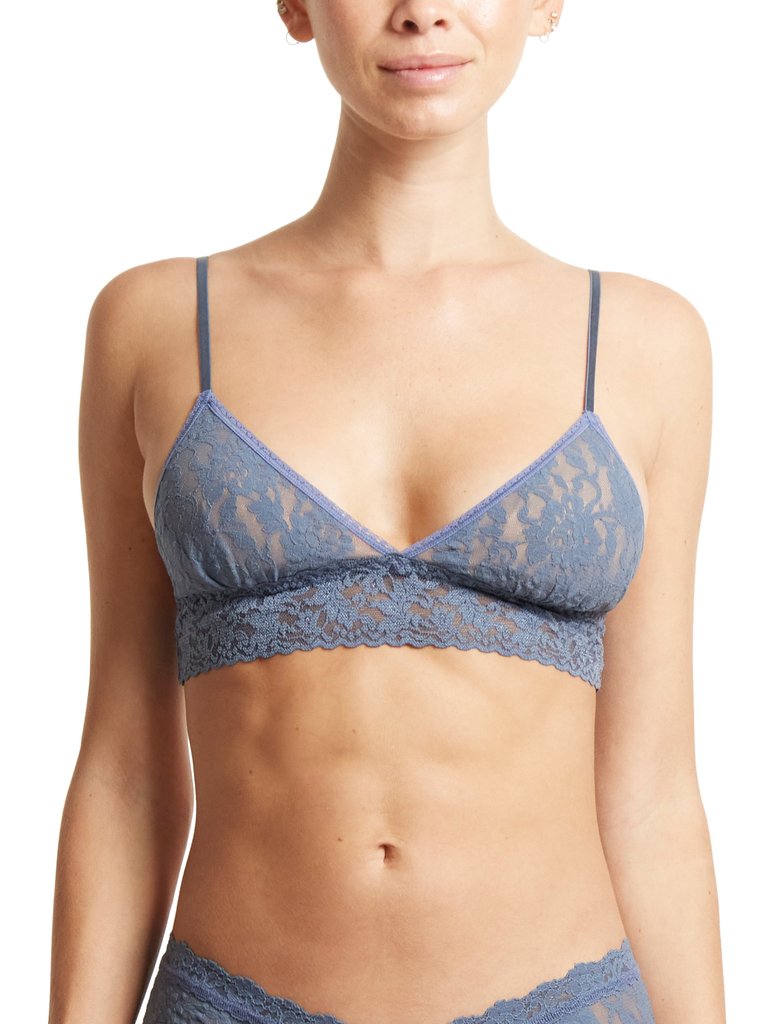 Signature Lace Padded Triangle Bralette Tour Guide Blue - Tour Guide