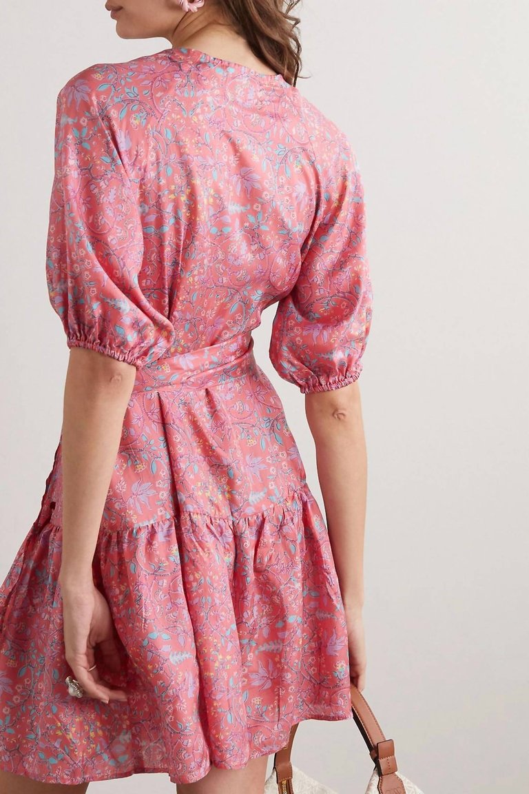 Elliana Silk Wrap Dress In Primrose