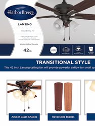 42" LED Indoor Mounted Ceiling Fan - Bronze