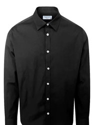Cotton Basic Long-Sleeved Shirt - Black