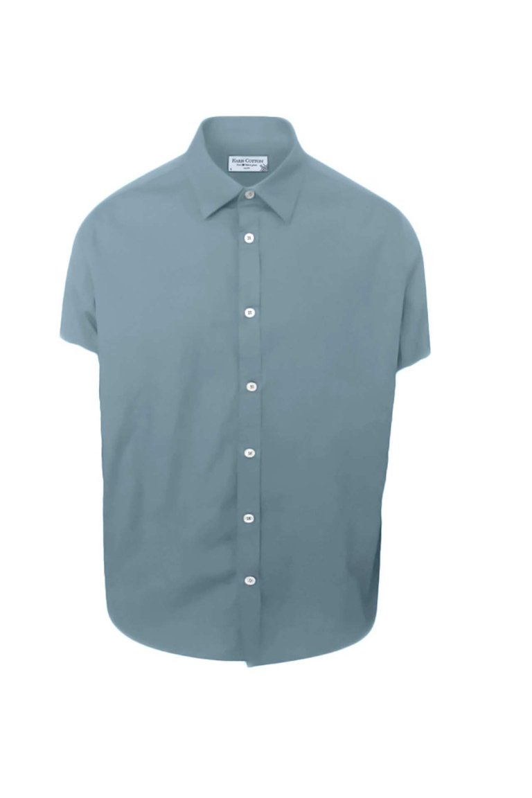 Cotton Basic Short Sleeved Shirt - Harbor Grey