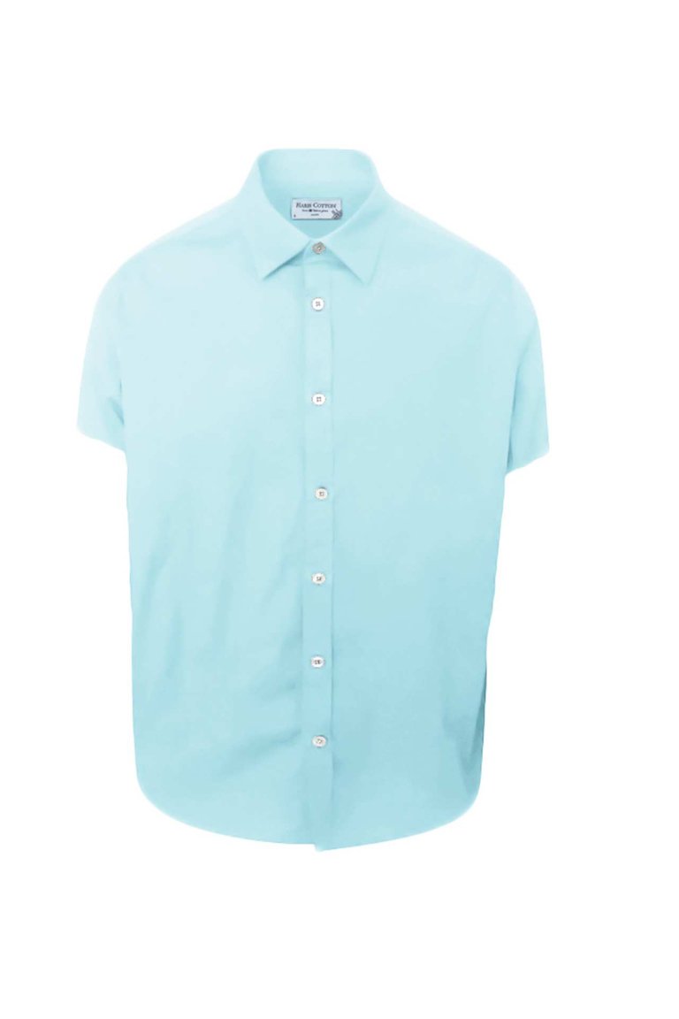 Cotton Basic Short Sleeved Shirt - Ocean Air
