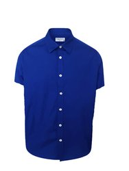 Cotton Basic Short Sleeved Shirt - Lapis