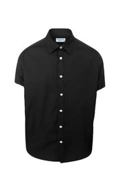 Cotton Basic Short Sleeved Shirt - Black