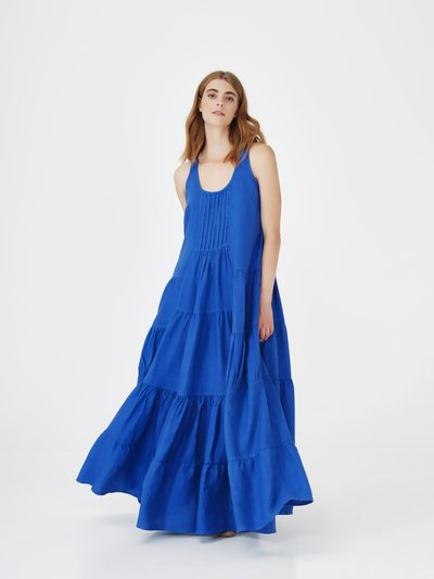 Haris Cotton Linen Maxi Strap Dress With Ruffles product