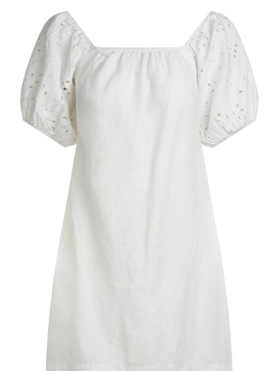 Haris Cotton Linen Mini Dress With Embroidered Puffy Sleeves product