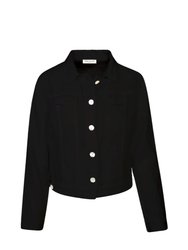 Long Sleeved Linen Jacket - Black