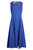 Square Neckline Flared Linen Midi Dress - Lapis