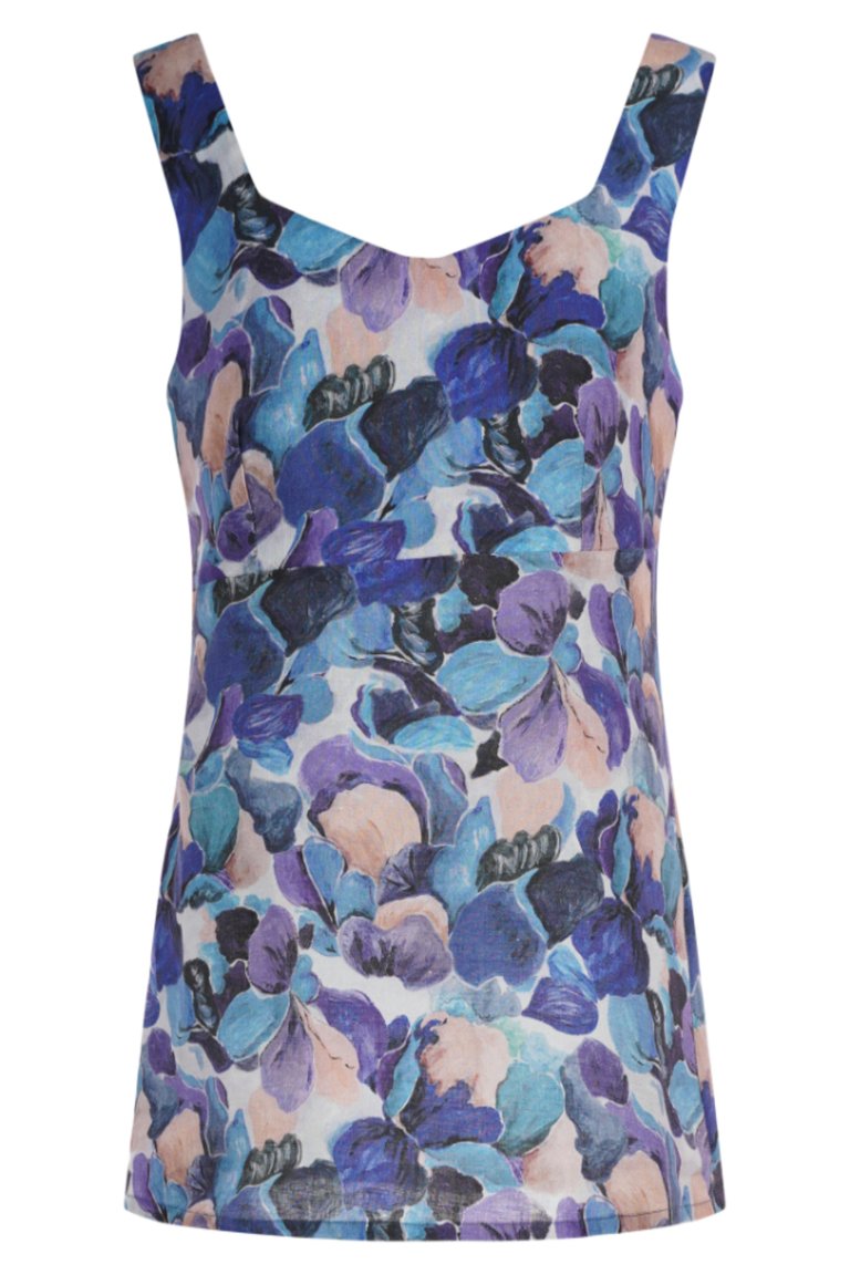 Sweet Heart Printed Linen Top - Bold Floral