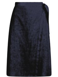 Wrap style Linen Skirt - Blue Marine