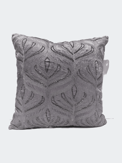 Harkaari Embroidered Embellished Lotus Design Throw Pillow product