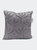 Embroidered Embellished Lotus Design Throw Pillow - Grey