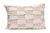 Fringe Checker Board Lumbar Throw Pillow - Peach/White