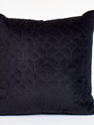 Geometric Cross Stitch Throw Pillow - Black