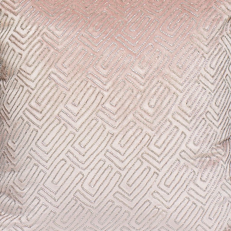 Labyrinth Heavily Embellished Design Velvet Throw Pillow