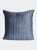 Loose V Style Smocked Velvet Throw Pillow - Black/Midnight Blue - Midnight Blue