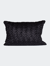 Loose V Style Smocked Velvet Throw Pillow - Black/Midnight Blue - Black