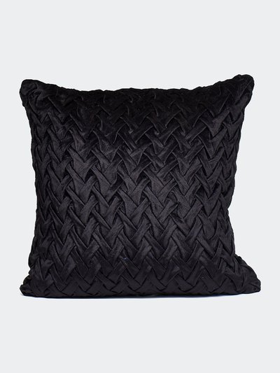 Harkaari Loose V Style Smocked Velvet Throw Pillow - Black product