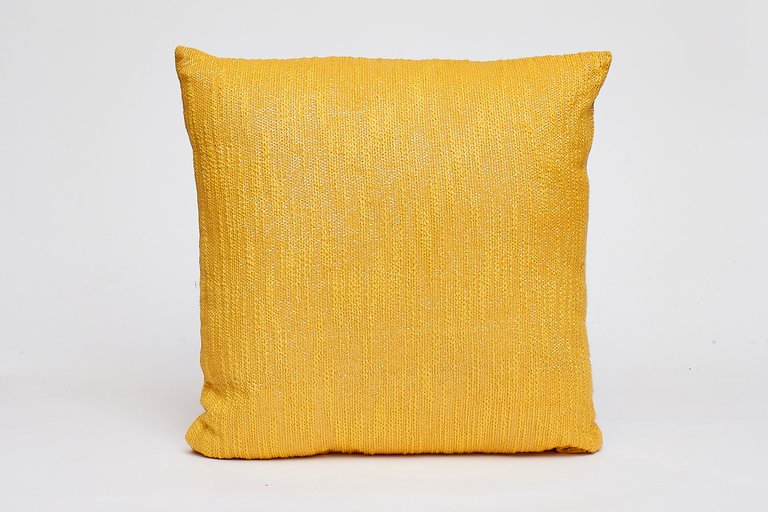Lurex Cotton Throw Pillow - Mustard