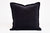 Plain Velvet Throw Pillow with Lip Flange Trim - Black