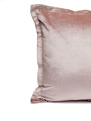 Plain Velvet Throw Pillow with Lip Flange Trim - Blush Pink