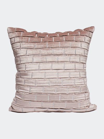 Harkaari Pleated Brick Design Velvet Throw Pillow product