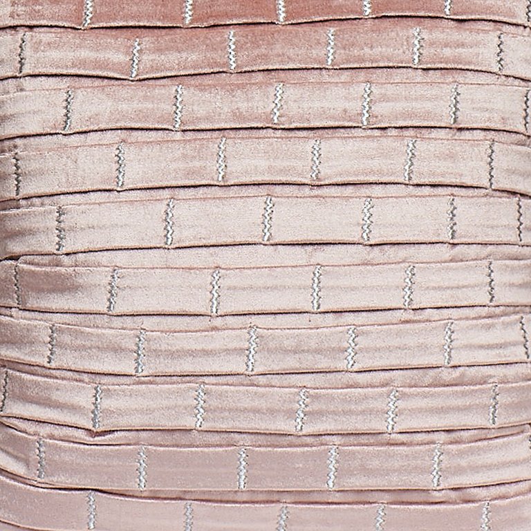 Pleated Brick Design Velvet Throw Pillow