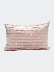 Pleated Brick Design Velvet Throw Pillow - Blush Pink