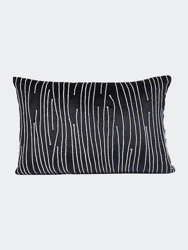 Rope Line Design Throw Pillow - Black