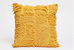 Square Patch Fringe Throw Pillow - Mustard