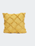 Square Patch Outline Fringe Throw Pillow - Mustard