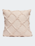 Square Patch Outline Fringe Throw Pillow - Peach