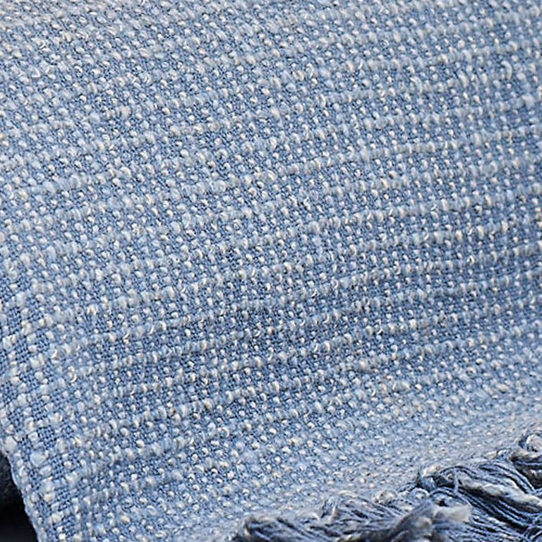 Square Stitch Pattern Throw With Fringe Ends