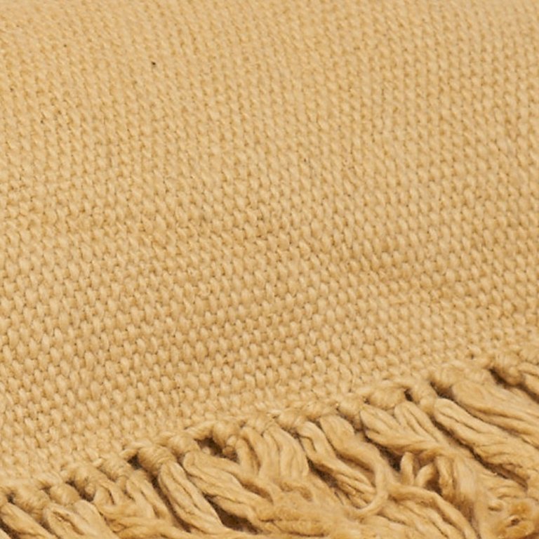 Thick Cotton Throw With Fringe Ends Blankets