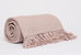Thick Cotton Throw With Fringe Ends Blankets - Blush Pink