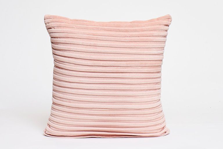 Thin Pleated Throw Pillow - Peach