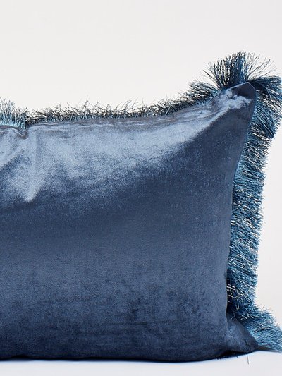 Harkaari Velvet Throw Pillow With Fringe Border product