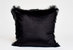 Velvet Throw Pillow With Fringe Border - Black