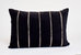 Velvet Throw Pillow With PU Strips - Black