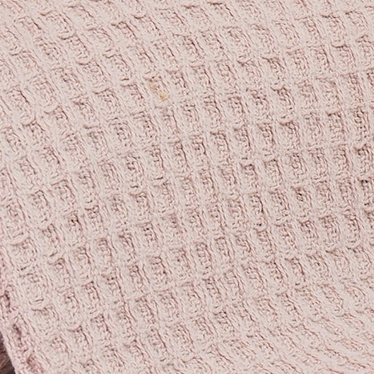 Waffle Pattern Throw With Fringe Ends