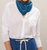 Cotton Patchwork Scarf In Blue - Blue