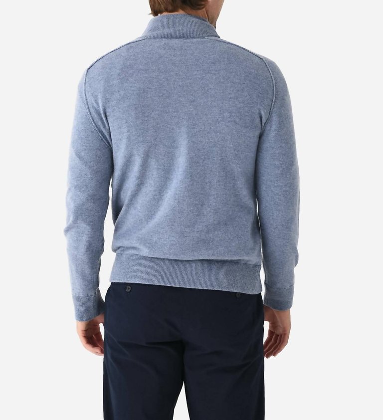 Men's High Neck Pullover In Light Blue