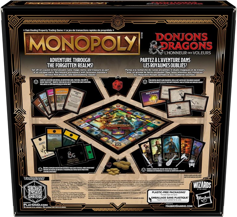 Monopoly Dungeons & Dragons: Honor Among Thieves Game, Inspired by The D&D Movie, Monopoly D&D Board Game For 2-5 Players