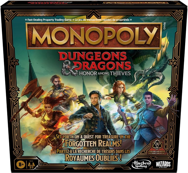 Monopoly Dungeons & Dragons: Honor Among Thieves Game, Inspired by The D&D Movie, Monopoly D&D Board Game For 2-5 Players