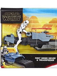 Star Wars The Rise Of Skywalker - First Order Driver And Treadspeeder 5" Scale Figure And Vehicle