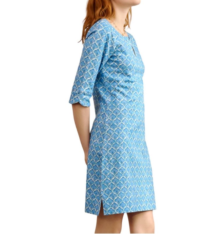 Lucy Dress In Blue Mosaic Glass