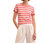 Simone Knit Tee In Coral Stripes - Coral Stripes