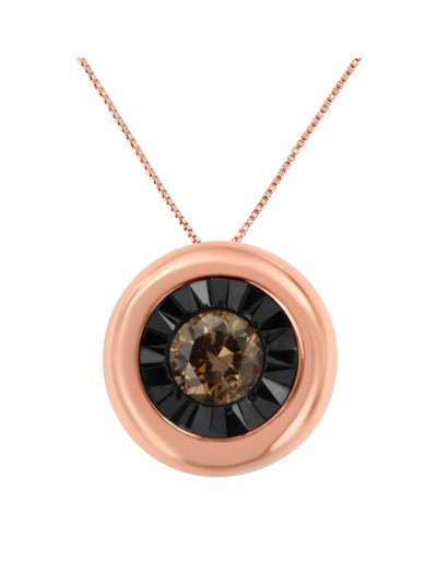 Haus of Brilliance 10K .925 Sterling Silver 1/10 Carat Diamond 18" Round Miracle-Plate Two-Tone Pendant Necklace product