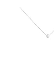 10K Gold 0.25 Carat Diamond Classic Bezel-Set Solitaire Pendant Necklace with 16"-18" Adjustable Chain