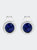 10K Gold 0.30 Cttw Round Brilliant-Cut Near Colorless Diamond Bezel-Set Stud Earrings - White/Blue